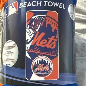 New York Mets Beach Towel in Blue and Orange-NWT